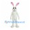 Rabbit Mascot Costume in Cream with Tall Pink Ears