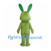 Rabbit Mascot Costume in Green with Tall Ears