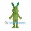 Rabbit Mascot Costume in Green with Tall Ears