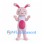 Rabbit Mascot Costume in Pink with Dark Pink Belly