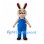 Rabbit Mascot Costume in Tan with Blue Overalls