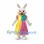 Rabbit Mascot Costume with Multicolor Satin Dress