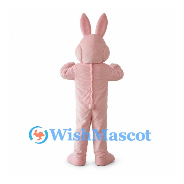 Rabbit Mascot Costume in Pink with Floral Teal Vest