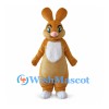 Rabbit Mascot Costume in Golden Brown with White Chest and Paws