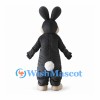 Rabbit Mascot Costume in Black with Cream Belly and Pink Nose