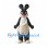 Rabbit Mascot Costume in Black with Cream Belly and Pink Nose