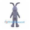Rabbit Mascot Costume in Purple Gray with White Belly