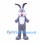Rabbit Mascot Costume in Purple Gray with White Belly