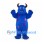 Monster Mascot Costume in Blue with Purple Spots and Brown Horns