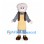 Grandfather Mascot Costume with White Hair Brown Vest and Yellow Apron