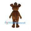 Mammoth Mascot Costume in Brown with Long Trunk and White Tusks