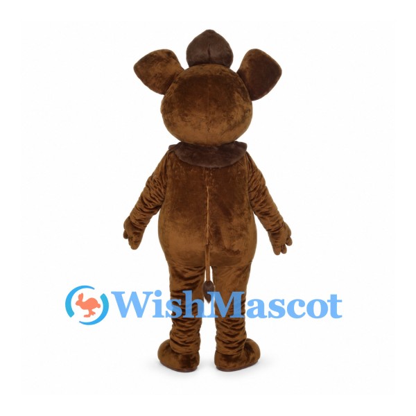 Mammoth Mascot Costume in Brown with Long Trunk and White Tusks