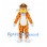 Leopard Mascot Costume in Orange with Black Spots and White Belly