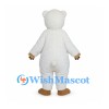 Polar Bear Mascot Costume with White Body and Tan Muzzle