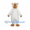Polar Bear Mascot Costume with White Body and Tan Muzzle