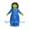 Ogre Princess Mascot Costume with Green Face and Blue Gown