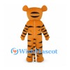 Tiger Mascot Costume in Orange with Black Stripes and White Belly