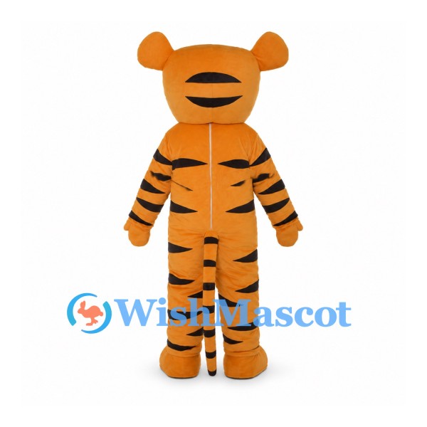 Tiger Mascot Costume in Orange with Black Stripes and White Belly