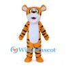 Tiger Mascot Costume in Orange with Black Stripes and White Belly