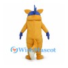 Fox Mascot Costume in Orange with Blue Hair and Eye Mask