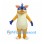 Fox Mascot Costume in Orange with Blue Hair and Eye Mask