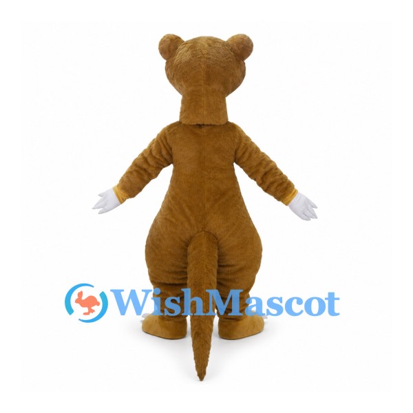 Weasel Mascot Costume in Brown with White Belly and Large Teeth