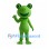 Frog Mascot Costume in Green with Large Eyes and Smiling Face