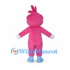 Pink Creature Mascot Costume with White Belly and Blue Feet