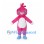 Pink Creature Mascot Costume with White Belly and Blue Feet