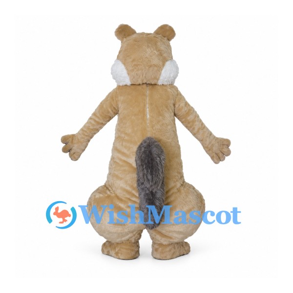 Squirrel Mascot Costume in Tan with White Belly and Long Front Teeth