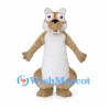 Squirrel Mascot Costume in Tan with White Belly and Long Front Teeth