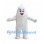 Ghost Mascot Costume in White with Pointed Head and Smiling Face