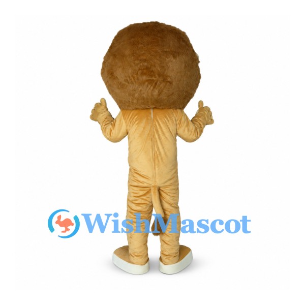 Lion Mascot Costume in Tan with Large Brown Mane