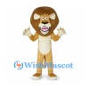 Lion Mascot Costume in Tan with Large Brown Mane