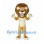 Lion Mascot Costume in Tan with Large Brown Mane