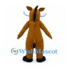 Bull Mascot Costume in Brown with White Horns and Pink Muzzle