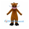 Bull Mascot Costume in Brown with White Horns and Pink Muzzle