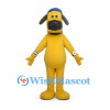 Dog Mascot Costume in Yellow with Blue Cap and Cuffs