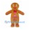 Gingerbread Man Mascot Costume with Pink Icing Decorations
