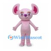 Alien Mascot Costume in Pink with Large Curved Ears