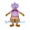 Superhero Creature Mascot Costume with Purple Star Head and Striped Cape