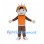 Boy Mascot Costume with Orange Horned Hat and Brown Outfit