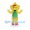 Dragon Mascot Costume in Yellow with Star Shaped Head and Green Belly