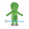 Dinosaur Mascot Costume in Green with Pink Belly and Hair Bow