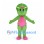 Dinosaur Mascot Costume in Green with Pink Belly and Hair Bow