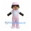 Monkey Mascot Costume with Pink Cap and Pink Overalls