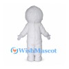 Ghost Mascot Costume with White Body and Round Smiling Head