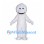 Ghost Mascot Costume with White Body and Round Smiling Head