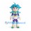 Superhero Boy Mascot Costume with Blue Spiky Hair and Purple Outfit