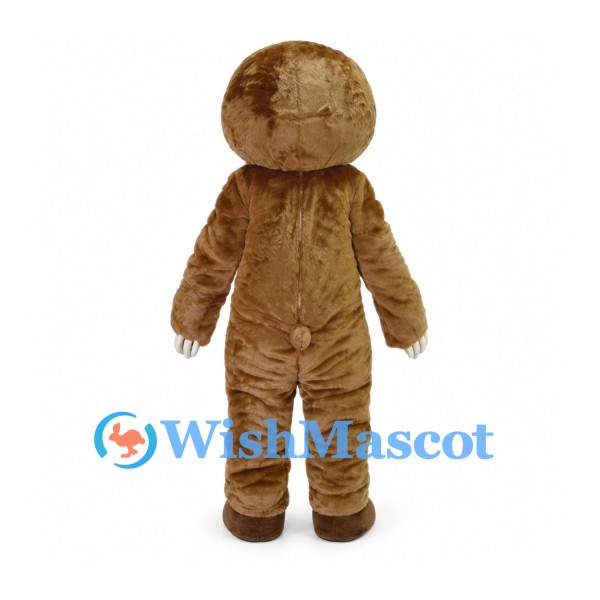 Sloth Mascot Costume in Brown with Round Face and White Claws